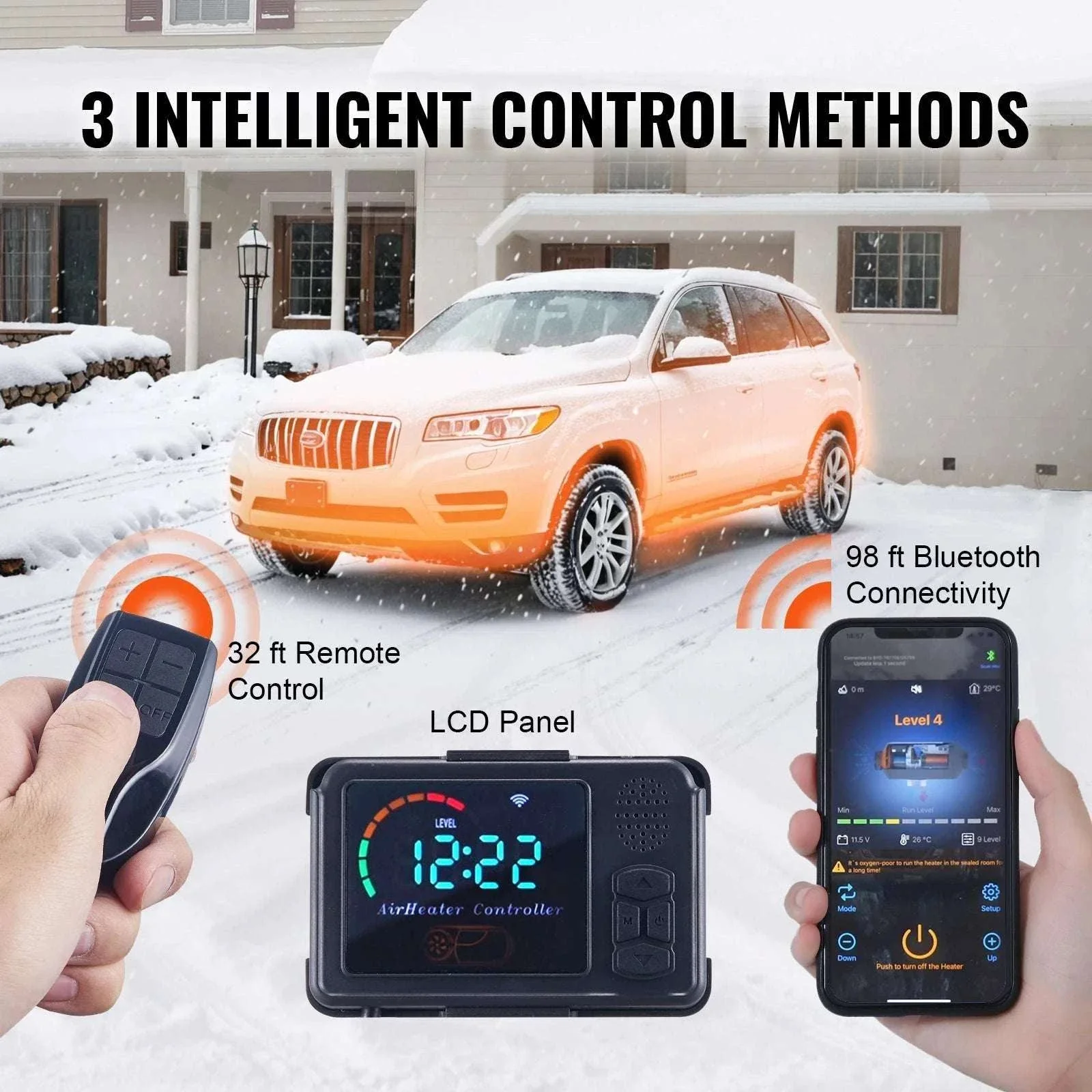 8KW Diesel Air Heater with Bluetooth Remote for RV Van Boat - Image 3