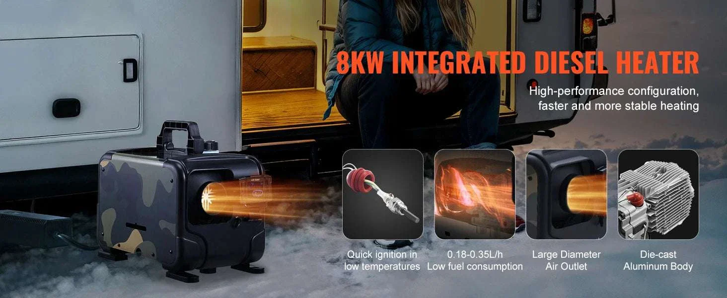 8KW Diesel Air Heater 12V/24V with Bluetooth, CO Alarm & Remote - Image 8