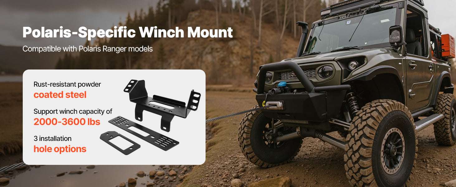 Polaris Ranger Winch Hitch Mount 2000–3600 lbs Fit 2010–2021 - Image 8