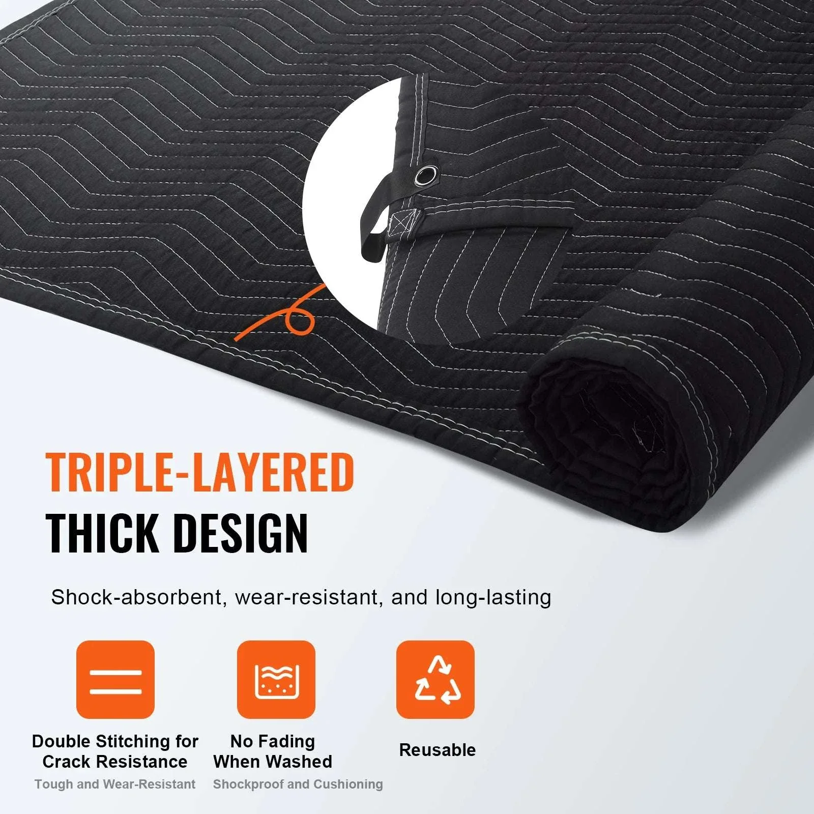 96 x 80 Sound Dampening Blanket with Grommets for Studio & Home - Image 3