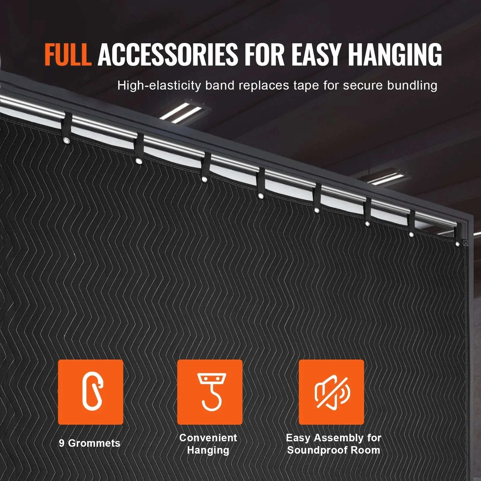 96 x 80 Sound Dampening Blanket with Grommets for Studio & Home - Image 5