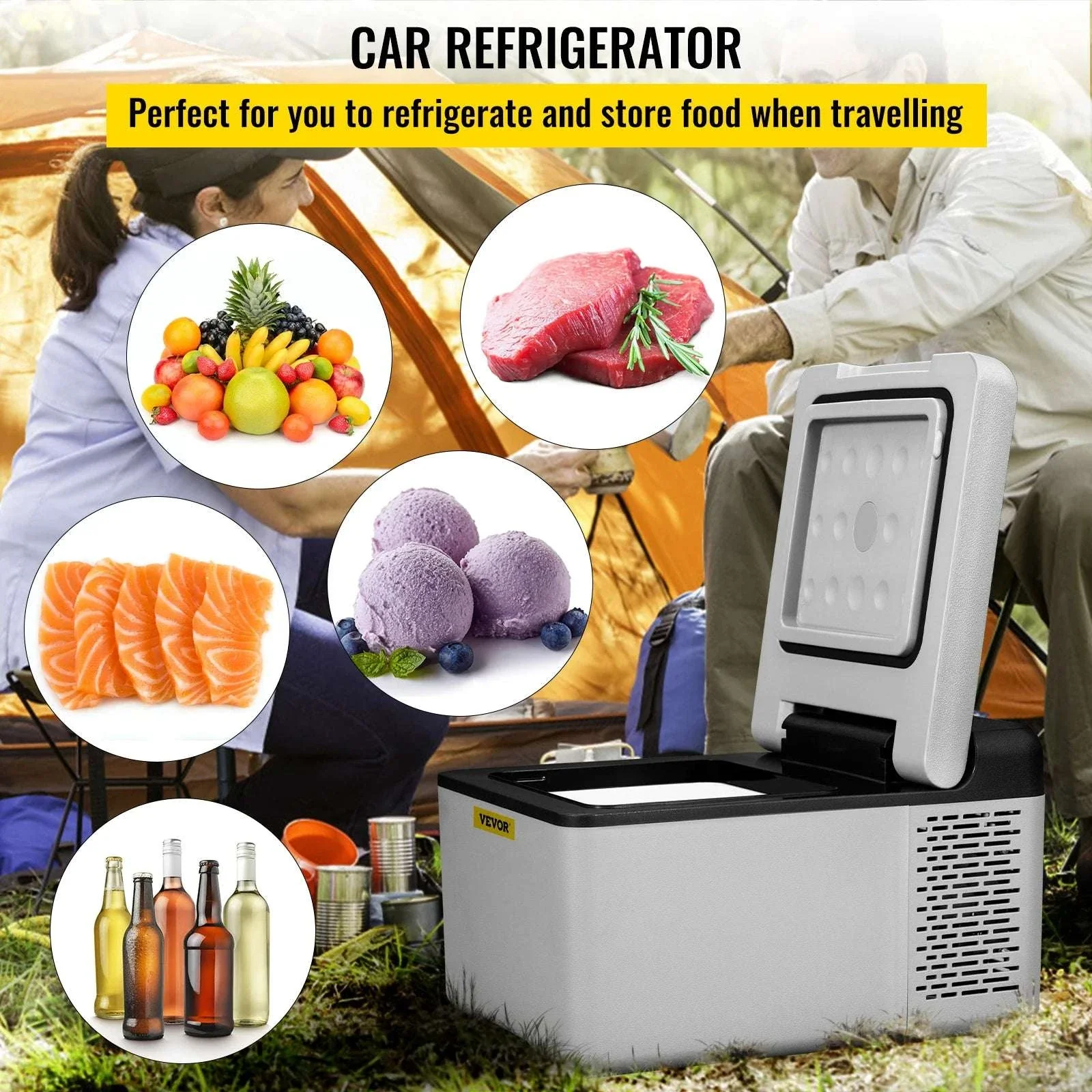 Portable Car Fridge Freezer 9L/15L Compressor Cooler for Travel - Image 2