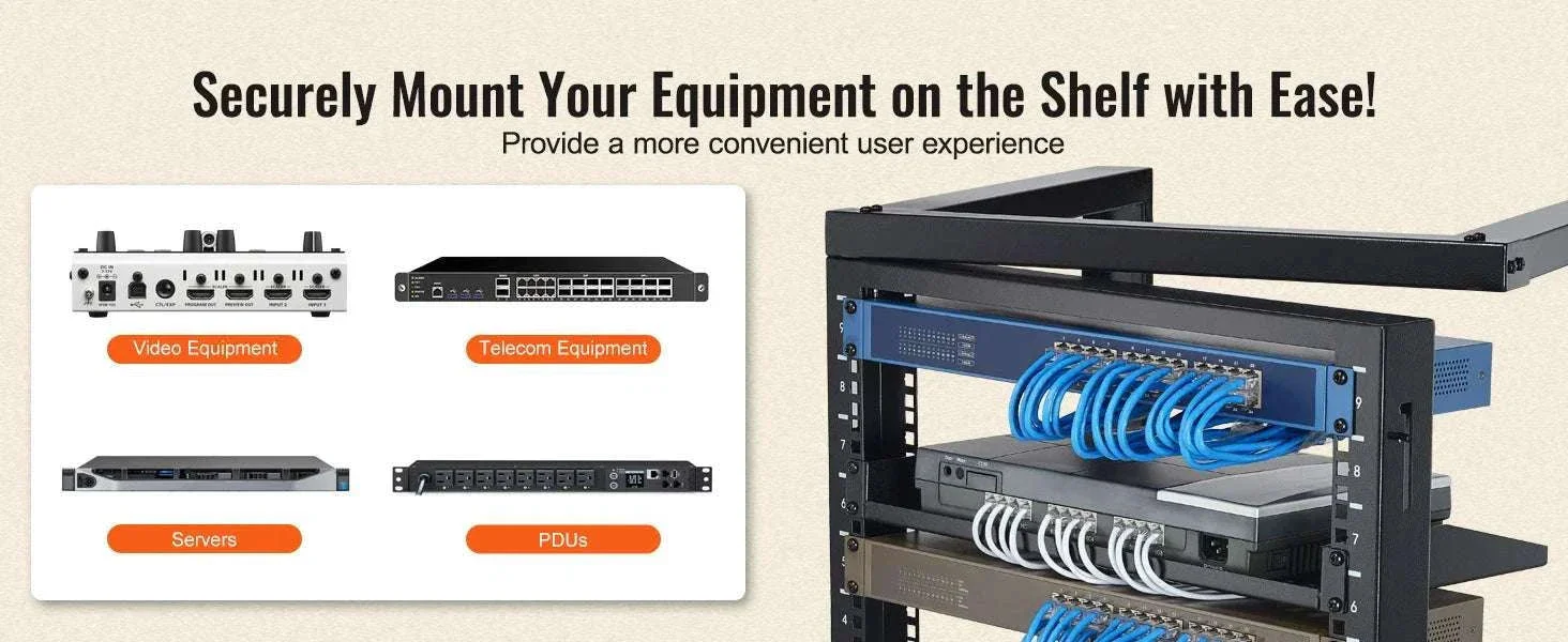 9U Wall Mount Server Rack 19 Inch Open Frame 150 lb Capacity - Image 11