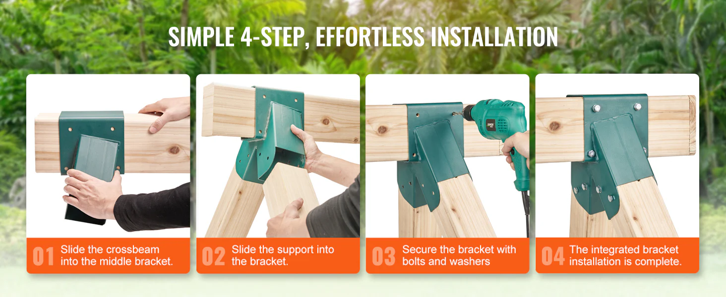 Heavy Duty A-Frame Swing Set Brackets with Mounting Hardware - Image 11