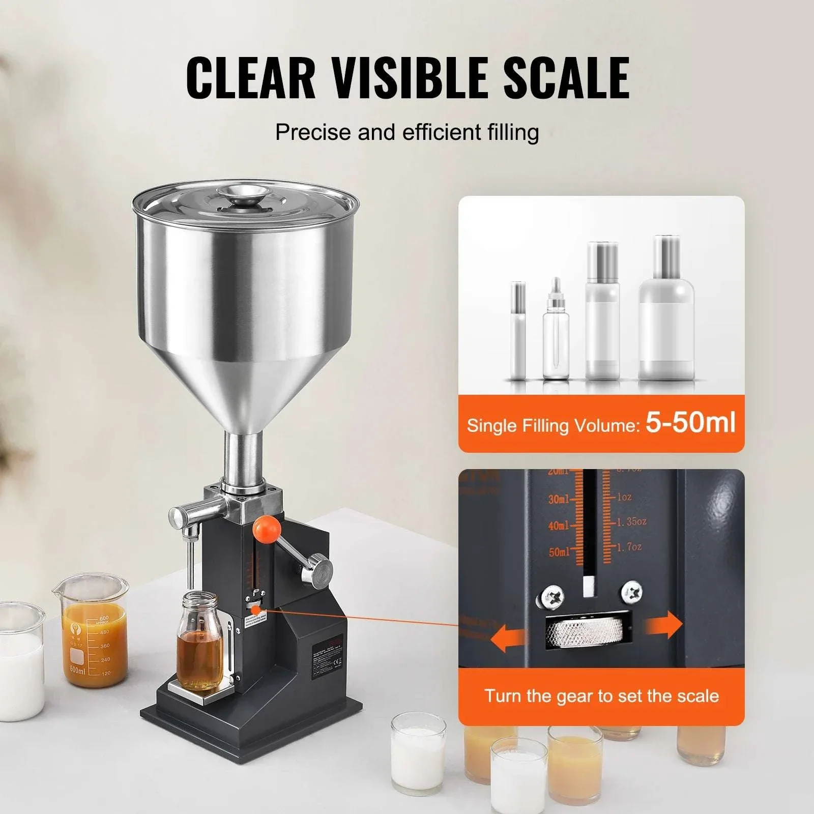 Manual Liquid Filling Machine 5–100ml Adjustable Bottle Filler - Image 3