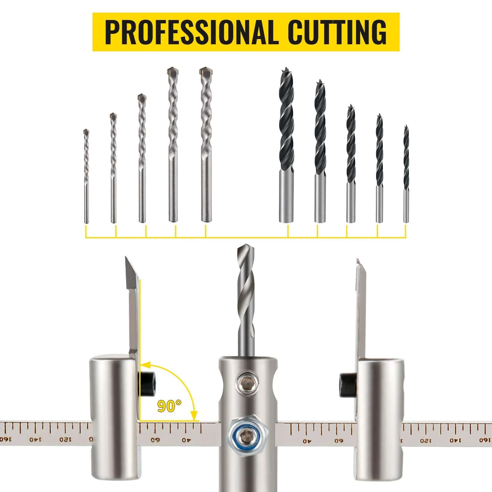 Adjustable Hole Saw Cutter Kit 40–200mm with Dust Shield - Image 12