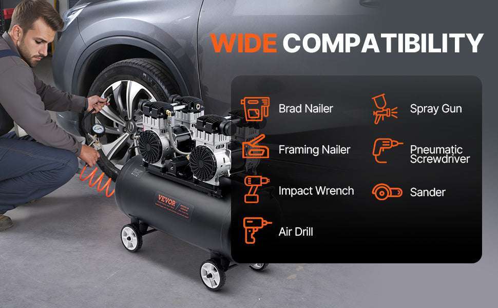 Oil-Free Air Compressor Quiet Electric Pump for Tires & Tools - Image 10