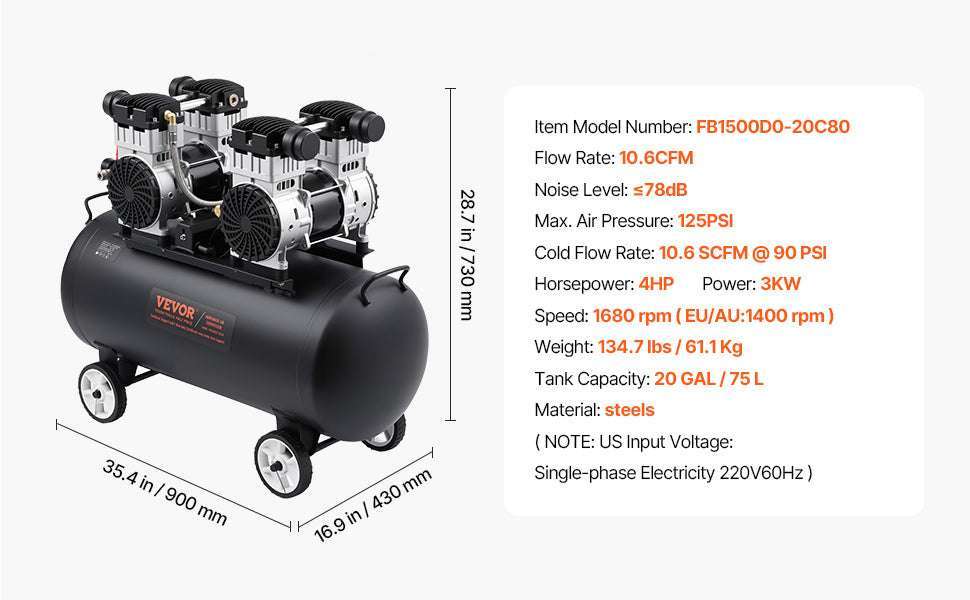Oil-Free Air Compressor Quiet Electric Pump for Tires & Tools - Image 13