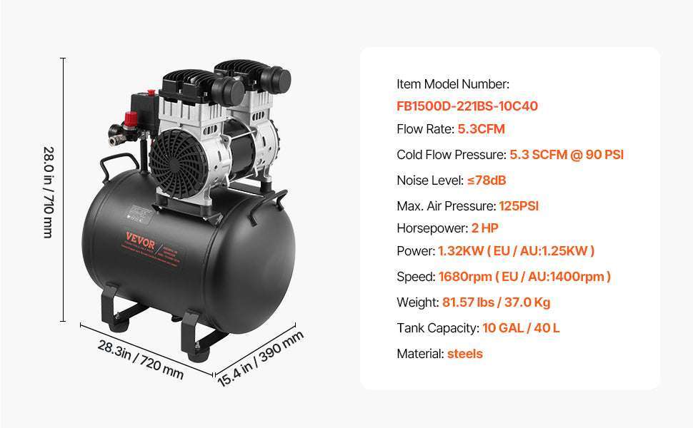 Oil-Free Air Compressor Quiet Electric Pump for Tires & Tools - Image 15