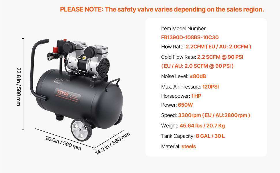 Oil-Free Air Compressor Quiet Electric Pump for Tires & Tools - Image 16