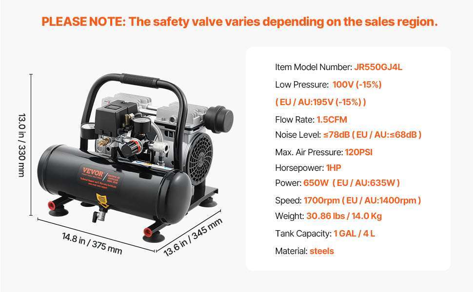 Oil-Free Air Compressor Quiet Electric Pump for Tires & Tools - Image 19