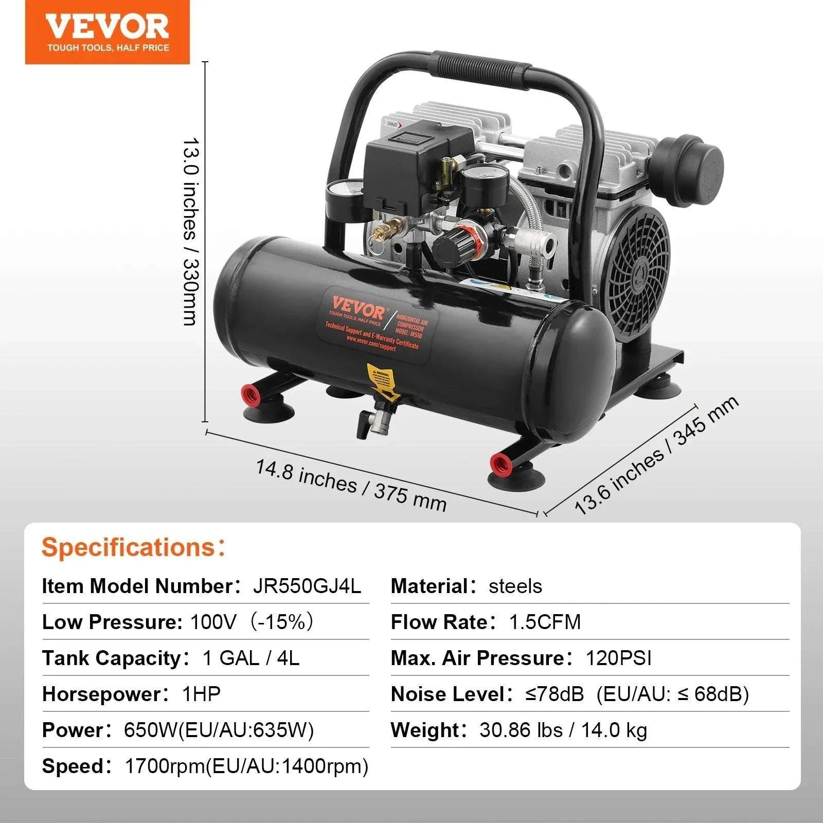 Oil-Free Air Compressor Quiet Electric Pump for Tires & Tools - Image 20