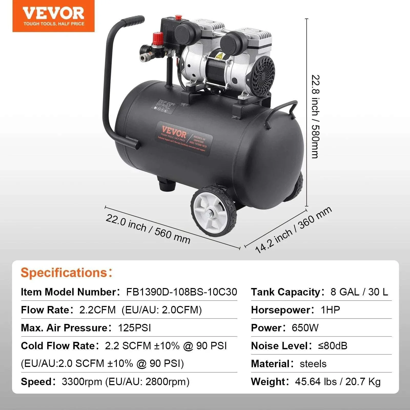 Oil-Free Air Compressor Quiet Electric Pump for Tires & Tools - Image 21