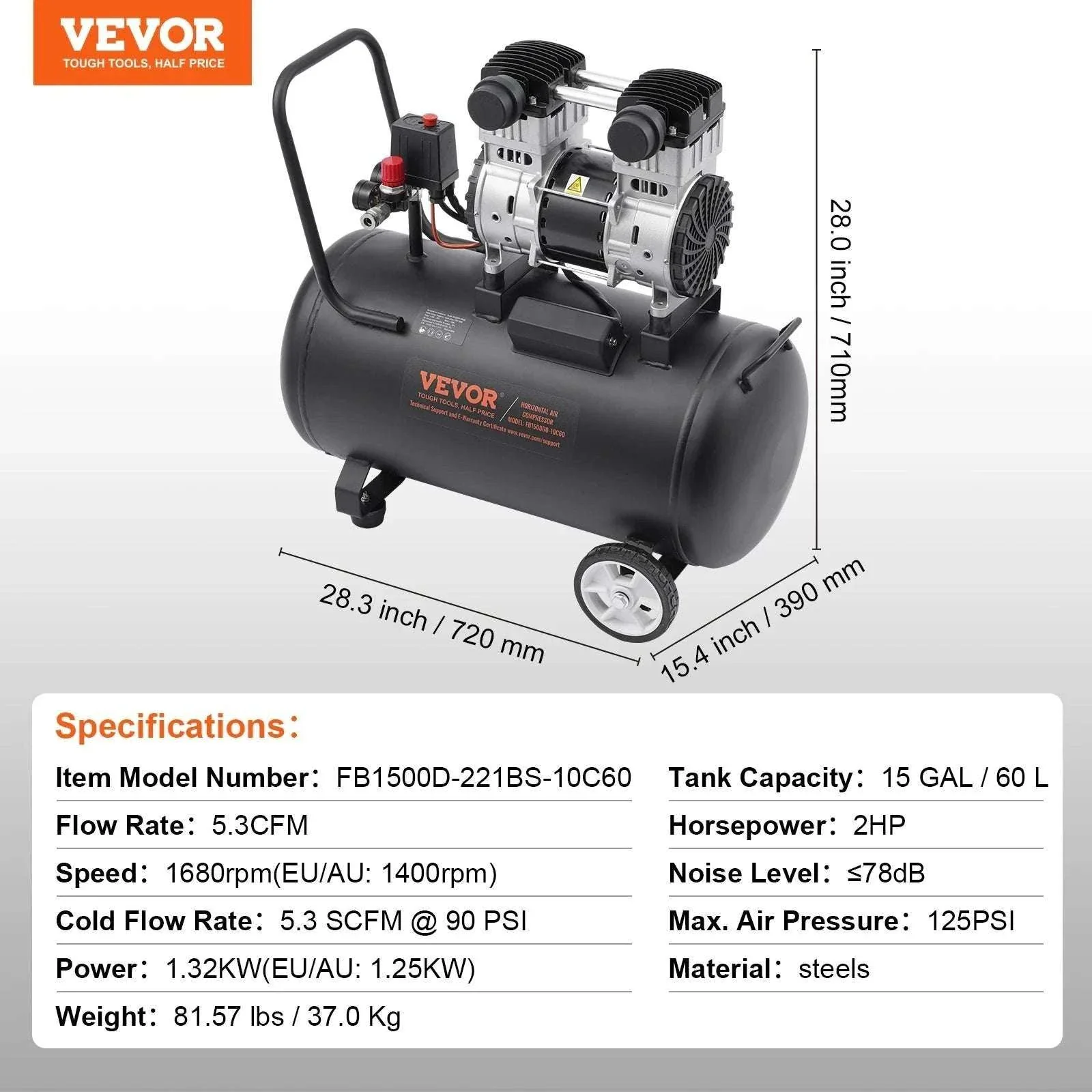 Oil-Free Air Compressor Quiet Electric Pump for Tires & Tools - Image 22