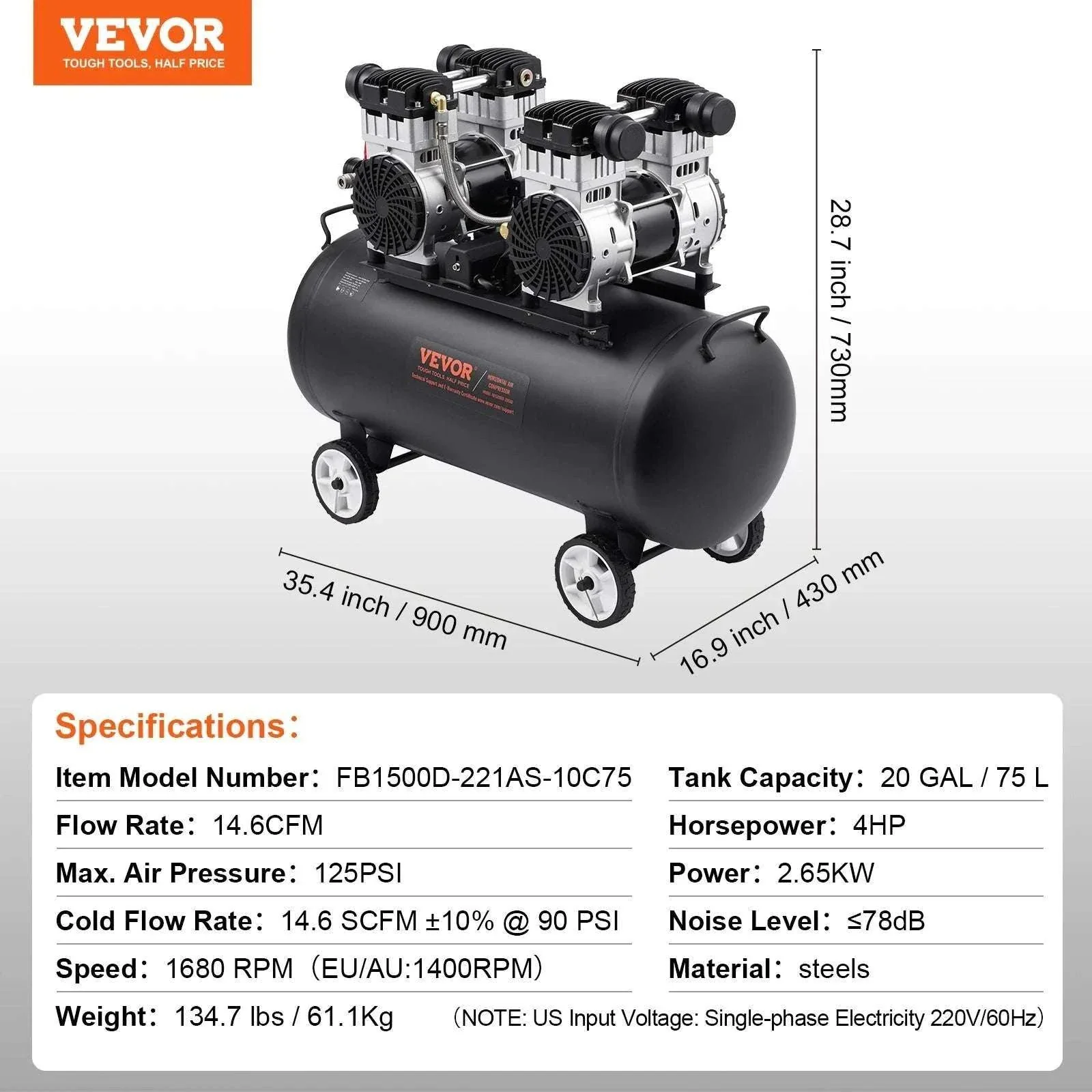 Oil-Free Air Compressor Quiet Electric Pump for Tires & Tools - Image 24