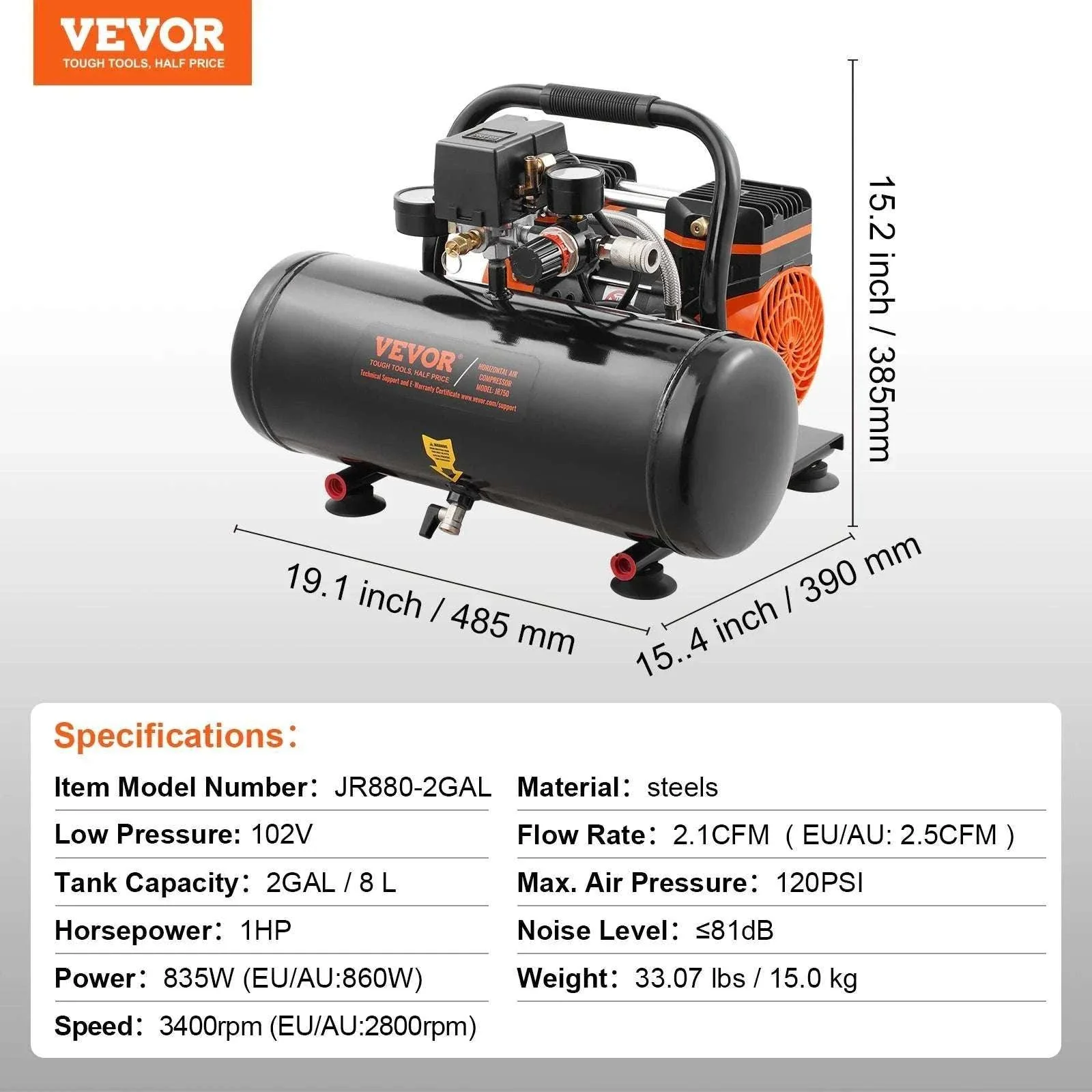 Oil-Free Air Compressor Quiet Electric Pump for Tires & Tools - Image 25