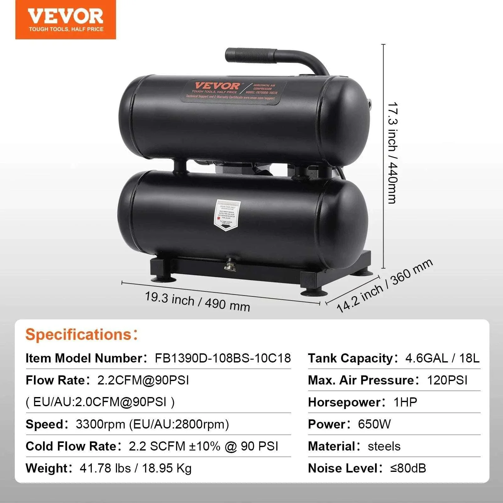 Oil-Free Air Compressor Quiet Electric Pump for Tires & Tools - Image 26