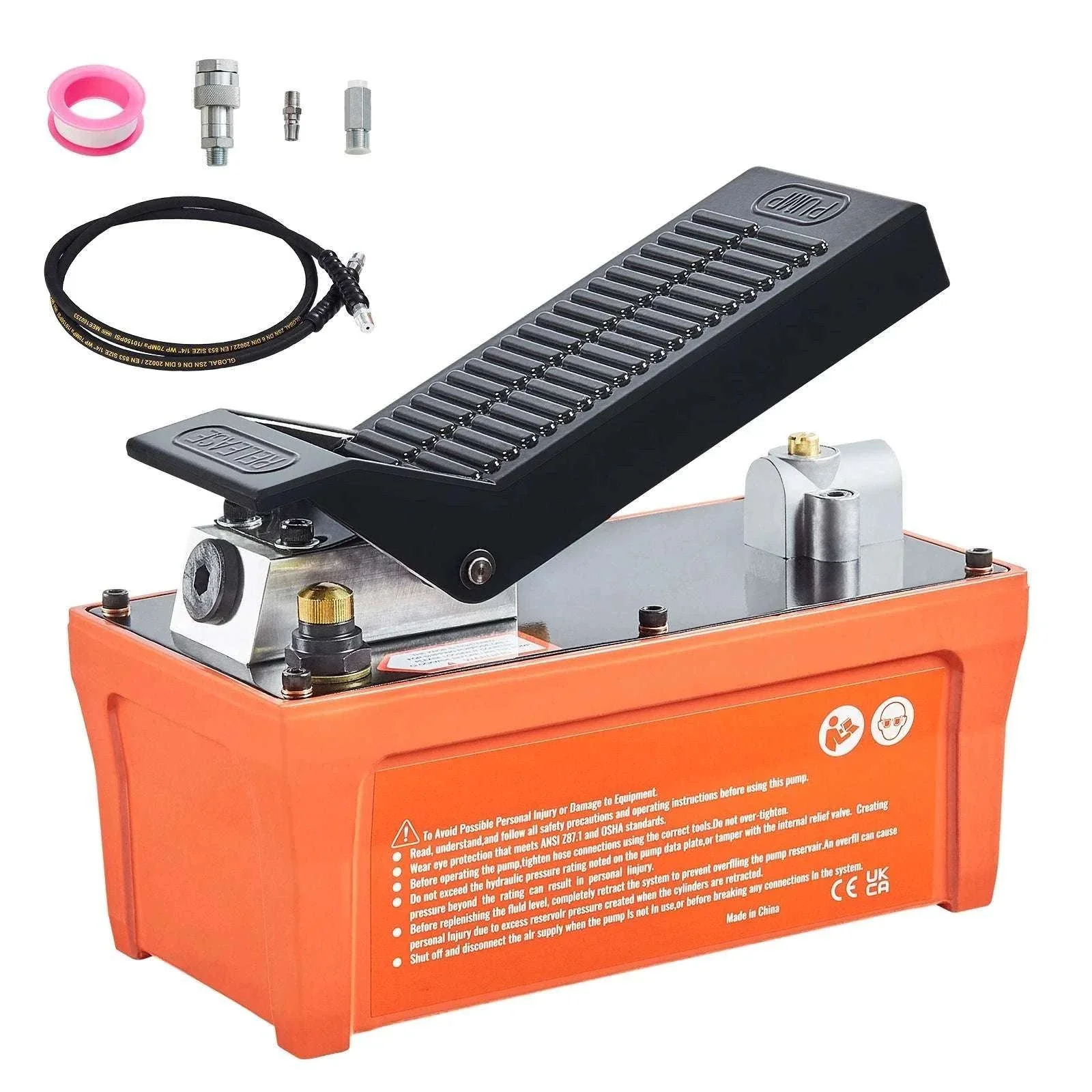 Air Hydraulic Pump 10,000 PSI Foot Pedal with 1.6L Reservoir