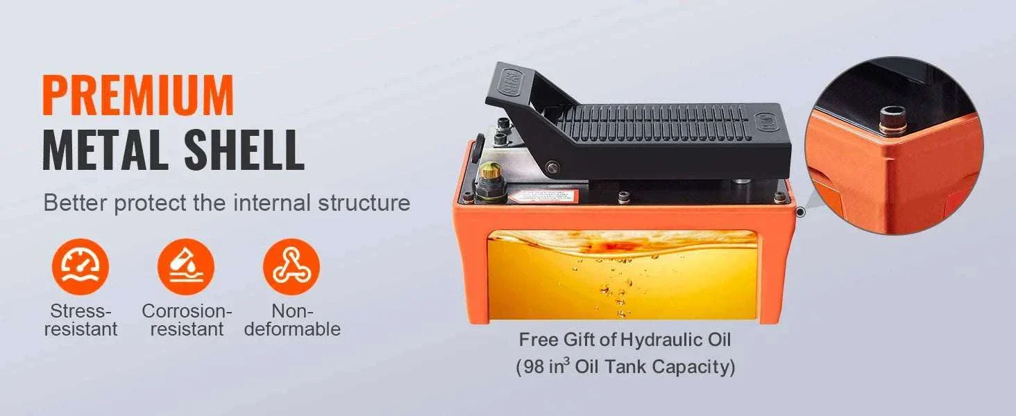 Air Hydraulic Pump 10,000 PSI Foot Pedal with 1.6L Reservoir - Image 10