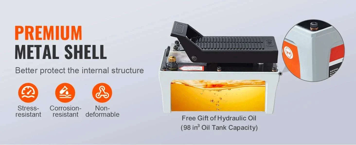Air Hydraulic Pump 10,000 PSI Foot Pedal with 1.6L Reservoir - Image 11