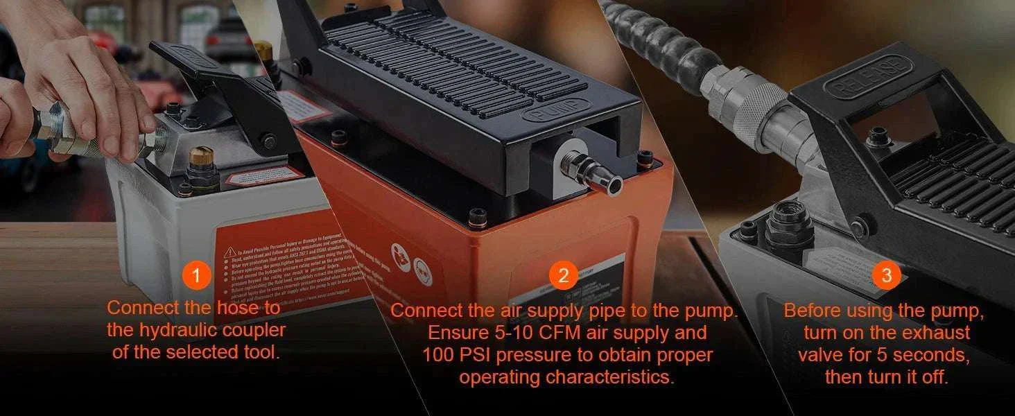 Air Hydraulic Pump 10,000 PSI Foot Pedal with 1.6L Reservoir - Image 16