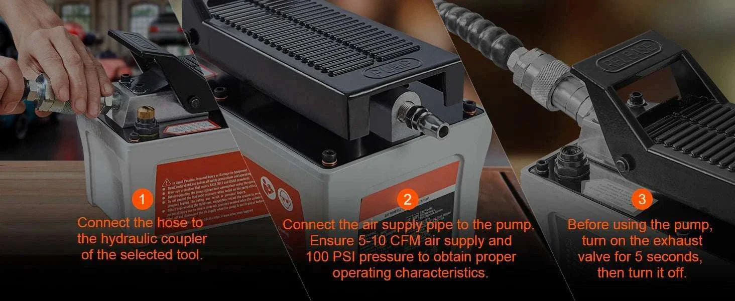 Air Hydraulic Pump 10,000 PSI Foot Pedal with 1.6L Reservoir - Image 17