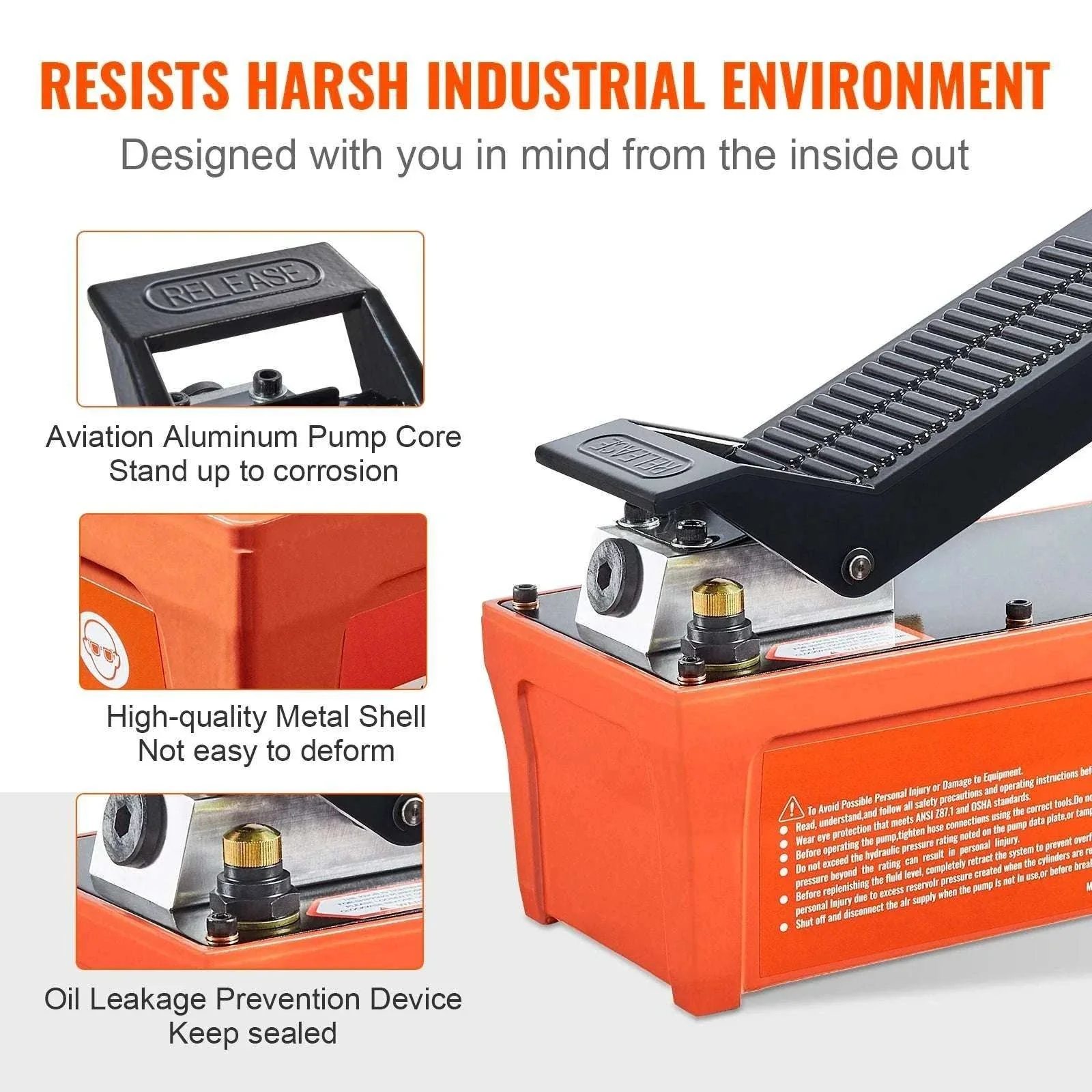Air Hydraulic Pump 10,000 PSI Foot Pedal with 1.6L Reservoir - Image 5