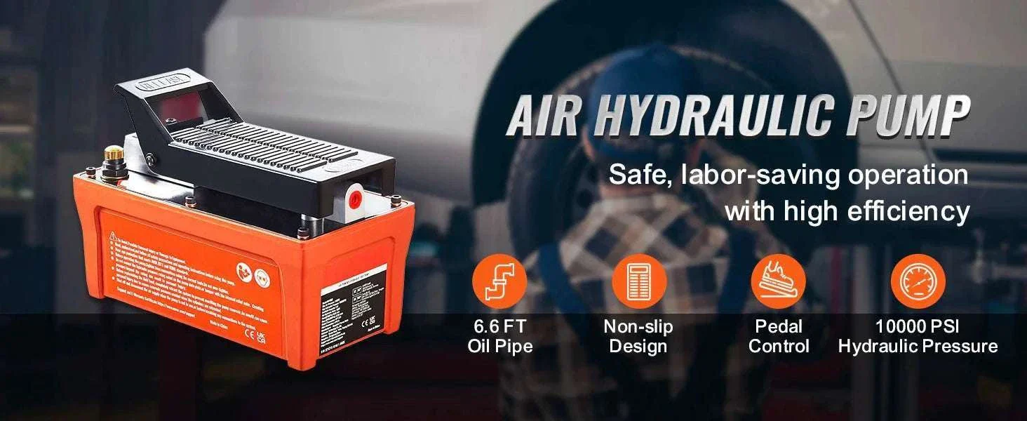 Air Hydraulic Pump 10,000 PSI Foot Pedal with 1.6L Reservoir - Image 8