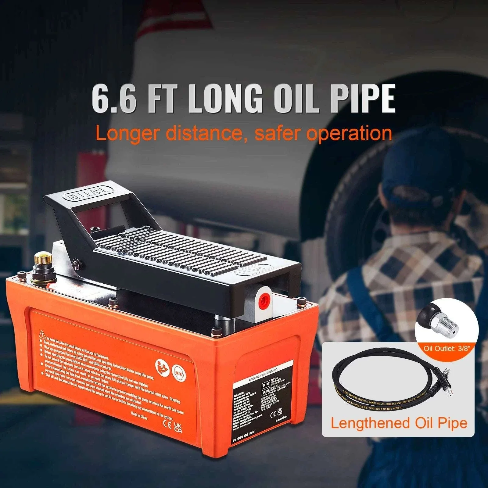 Air Hydraulic Pump 10,000 PSI Foot Pedal 1.6L Reservoir - Image 2