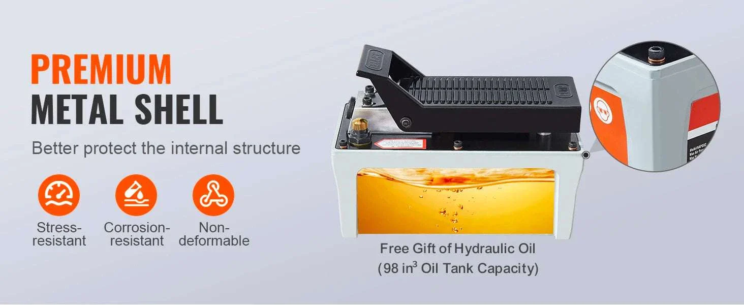 10,000 PSI Air Hydraulic Foot Pump with 1.6L Reservoir - Image 11