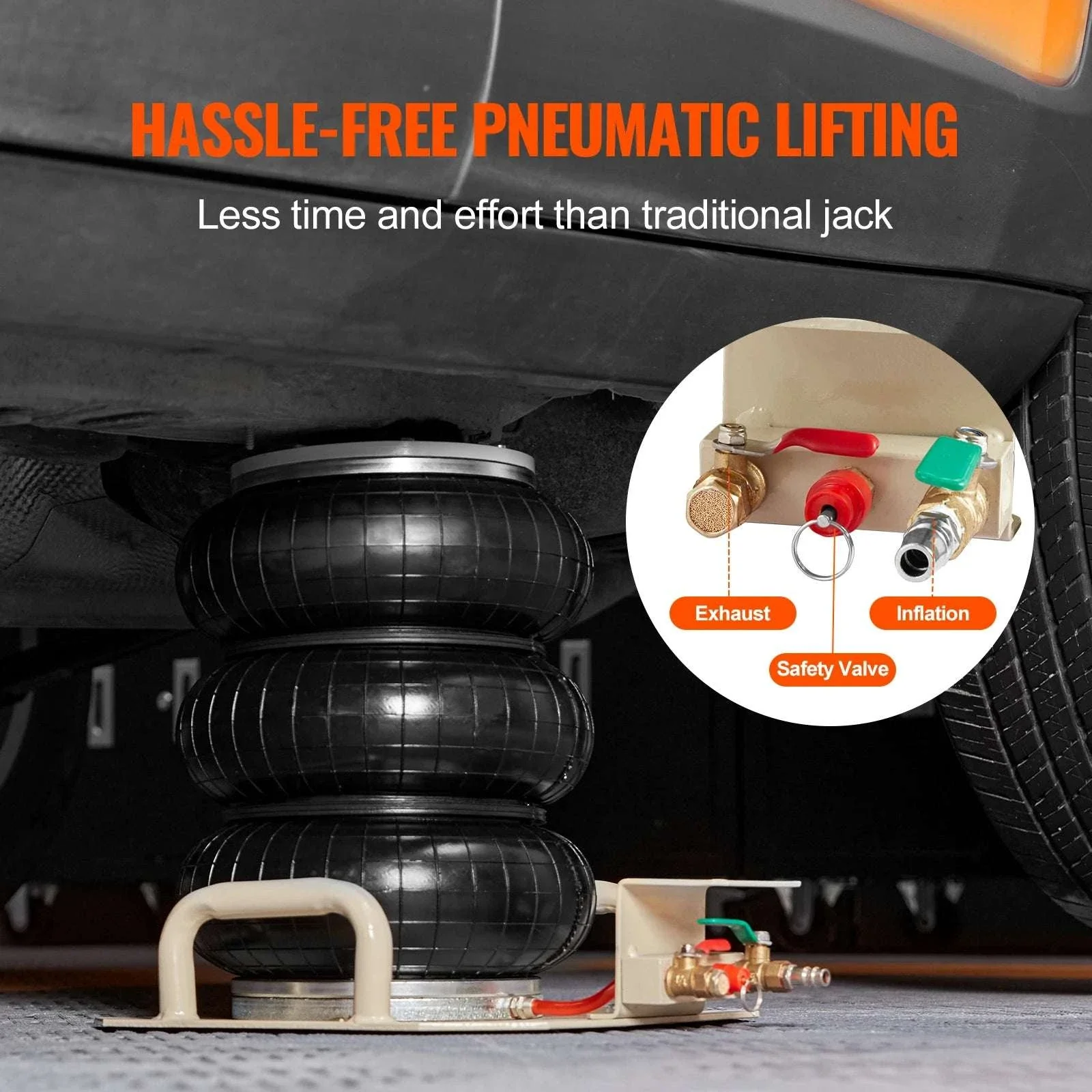 3 Ton Air Bag Jack Fast Lift Pneumatic Car Jack 5–17.7 Inches - Image 5