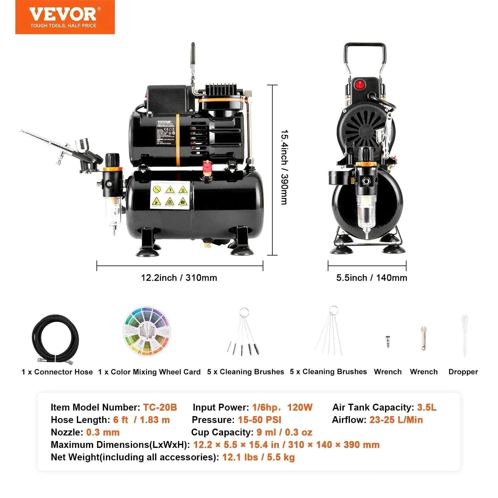 Professional Airbrush Kit with Dual Fan Compressor & 3 Nozzle Sizes - Image 16