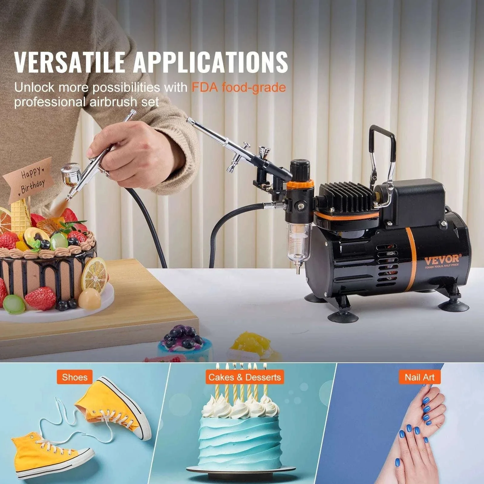 Professional Airbrush Kit with Dual Fan Compressor & 3 Nozzle Sizes - Image 6