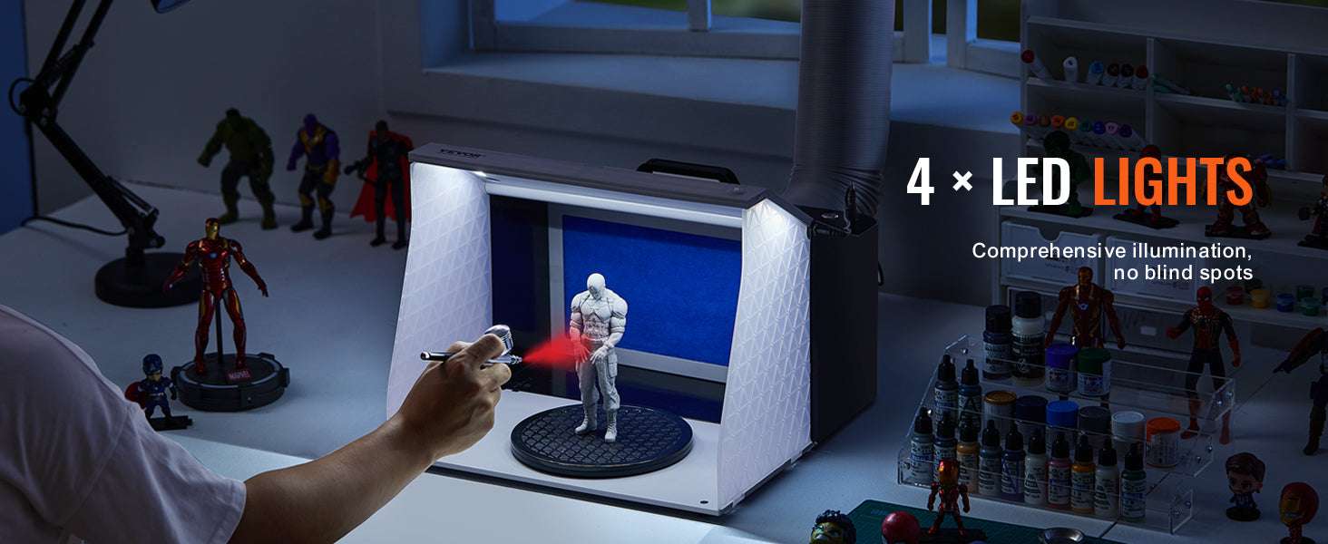 Airbrush Spray Booth Kit with LED Lights & Dual Fan Ventilation - Image 10