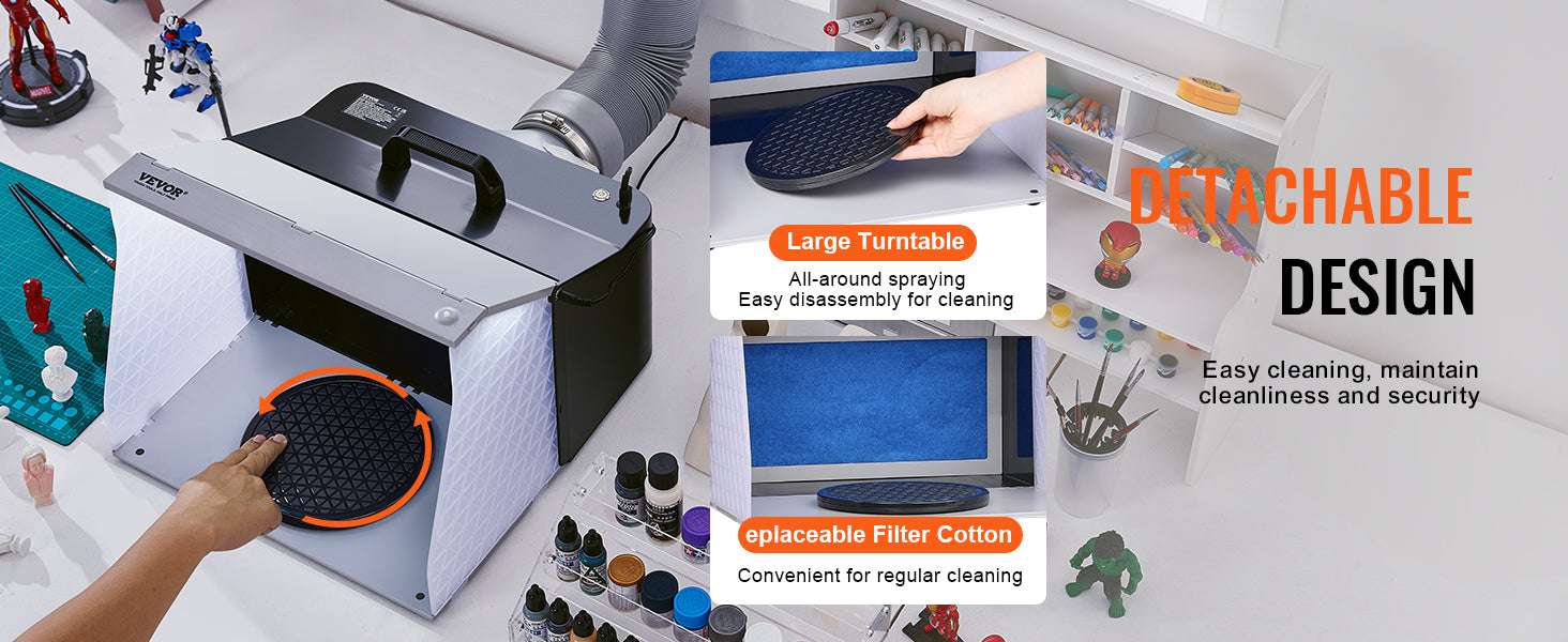Airbrush Spray Booth Kit with LED Lights & Dual Fan Ventilation - Image 12