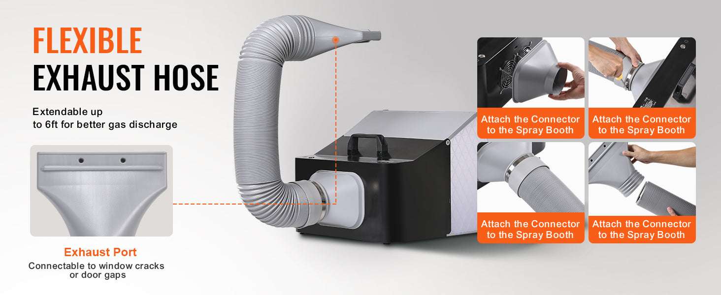 Portable Airbrush Spray Booth with Dual Fans, LED Lights & Hose - Image 9