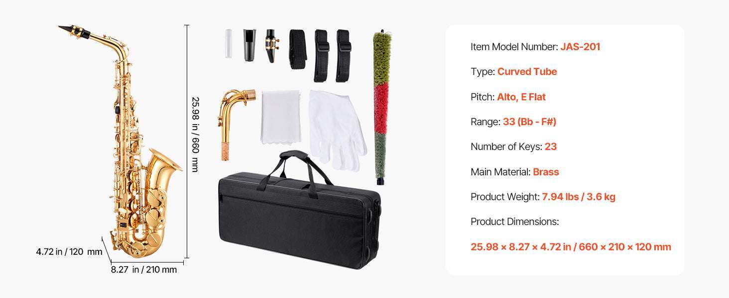 Beginner Alto or Tenor Saxophone Kit with Case & Accessories - Image 13