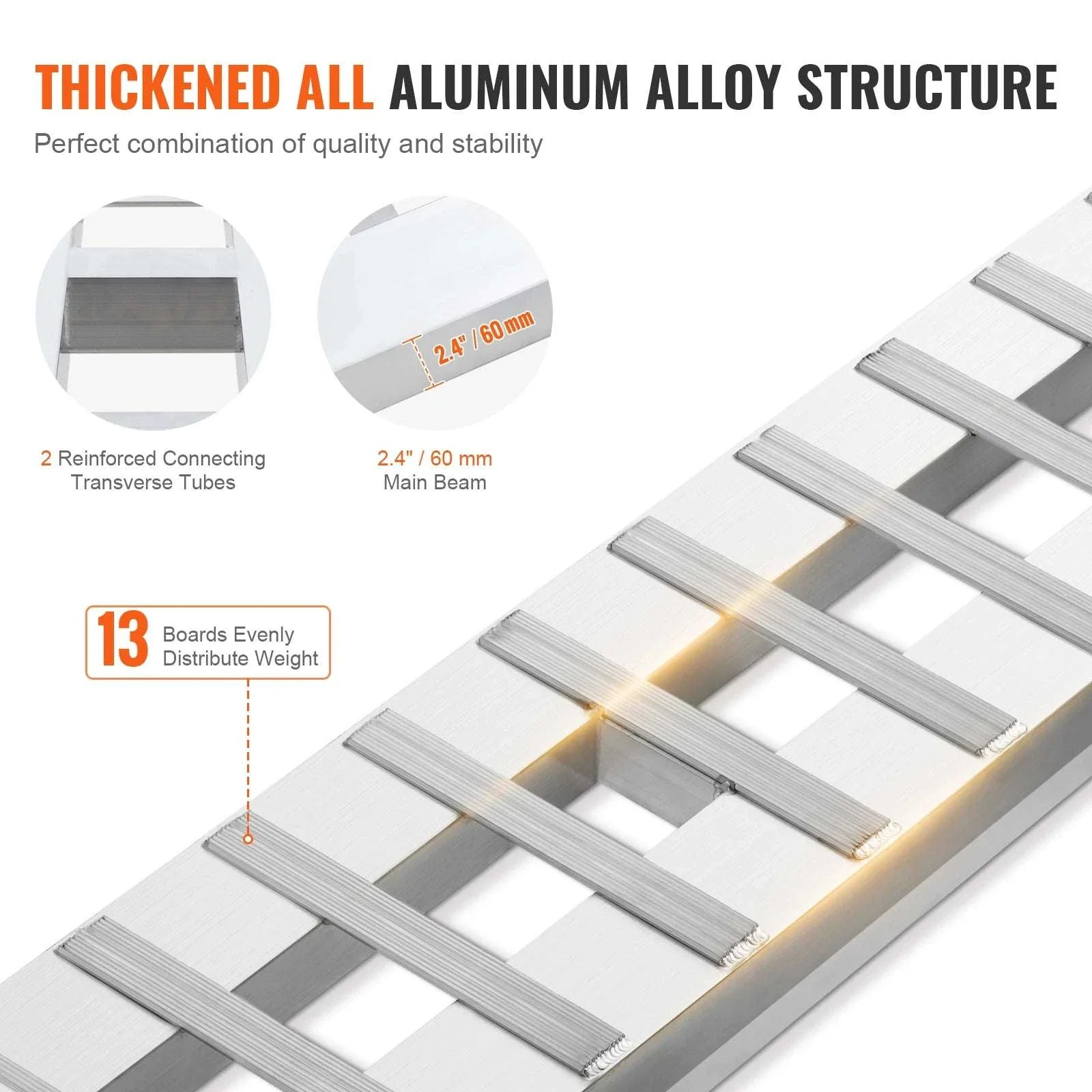 Aluminum Loading Ramps 6000 lb Capacity for ATV, Motorcycle & Mowers - Image 3