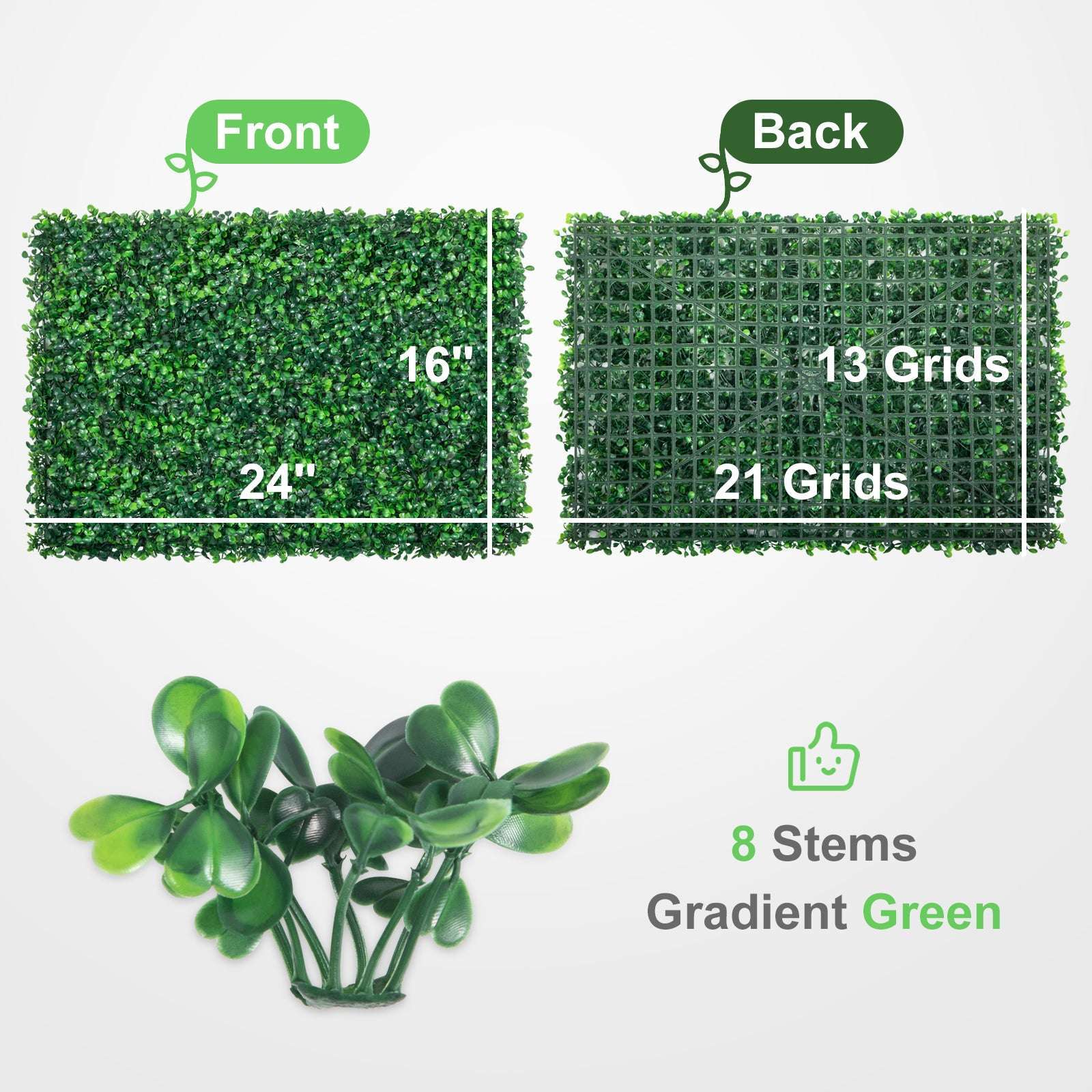Artificial Boxwood Hedge Wall Panels 24 PCS UV Grass Backdrop - Image 11