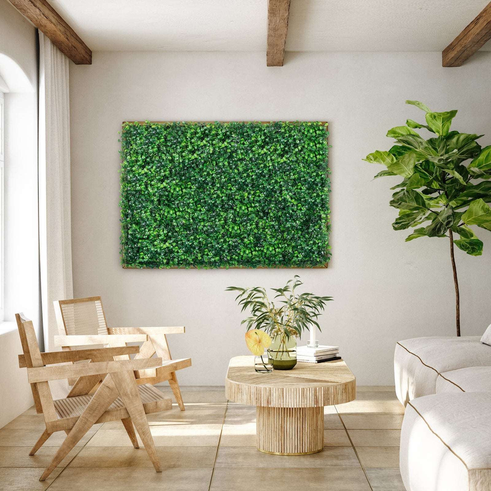 Artificial Boxwood Hedge Wall Panels 24 PCS UV Grass Backdrop - Image 14