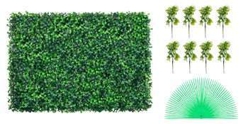 Artificial Boxwood Hedge Wall Panels 24 PCS UV Grass Backdrop - Image 18