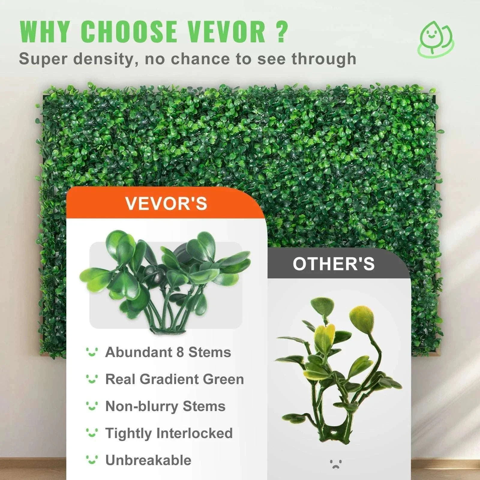 Artificial Boxwood Hedge Wall Panels 24 PCS UV Grass Backdrop - Image 3