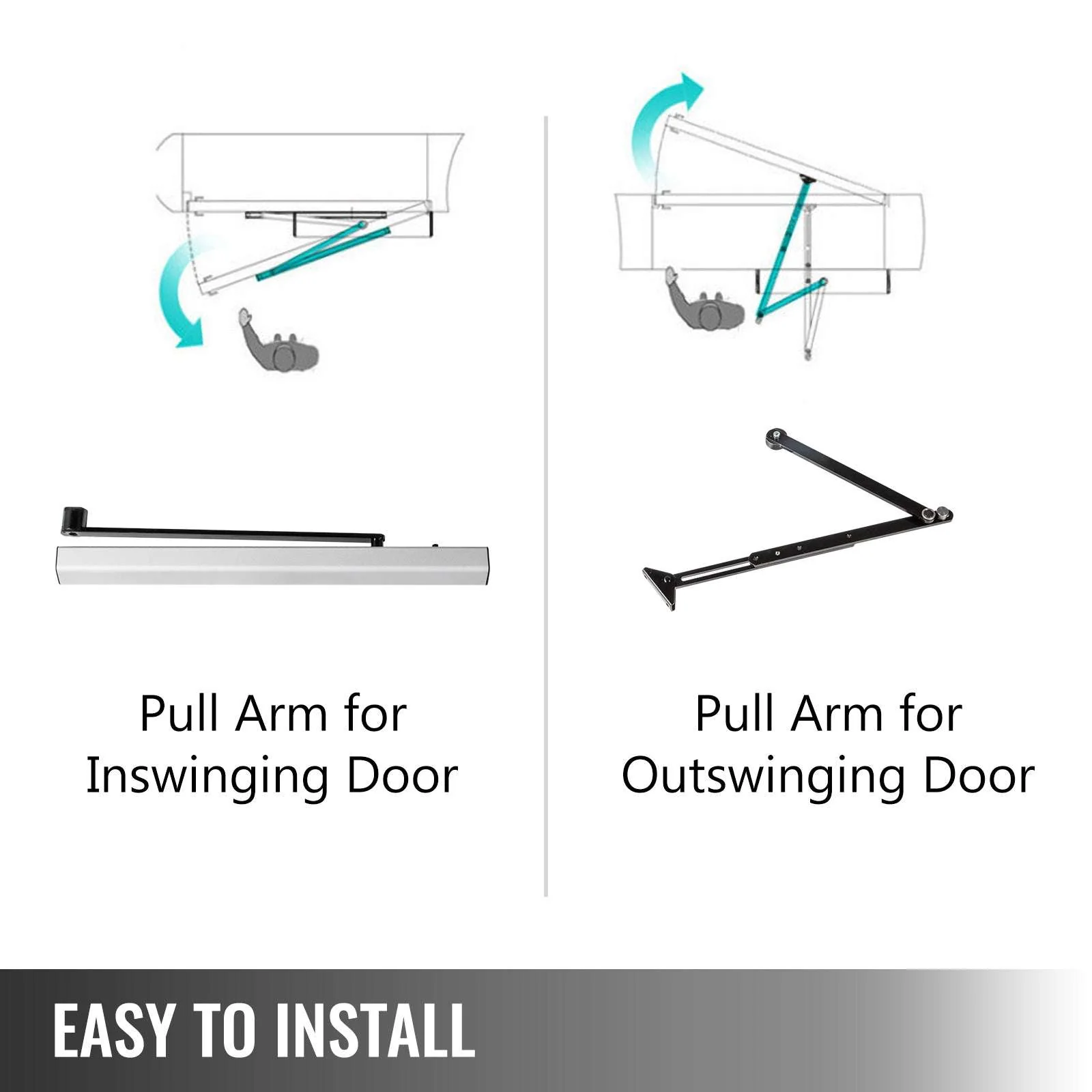 Automatic Door Opener Kit with Sensor & Remote 120° Swing - Image 15