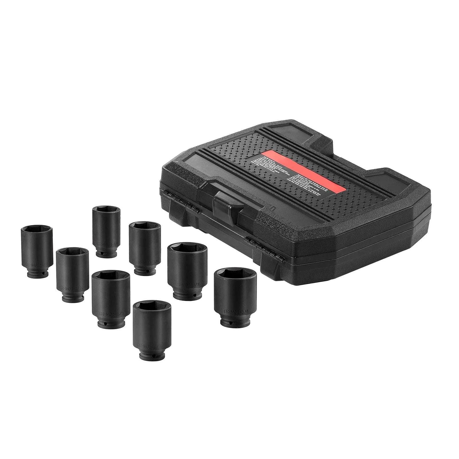 1/2" Drive Axle Nut Impact Socket Set 8-Piece Metric 12-Point