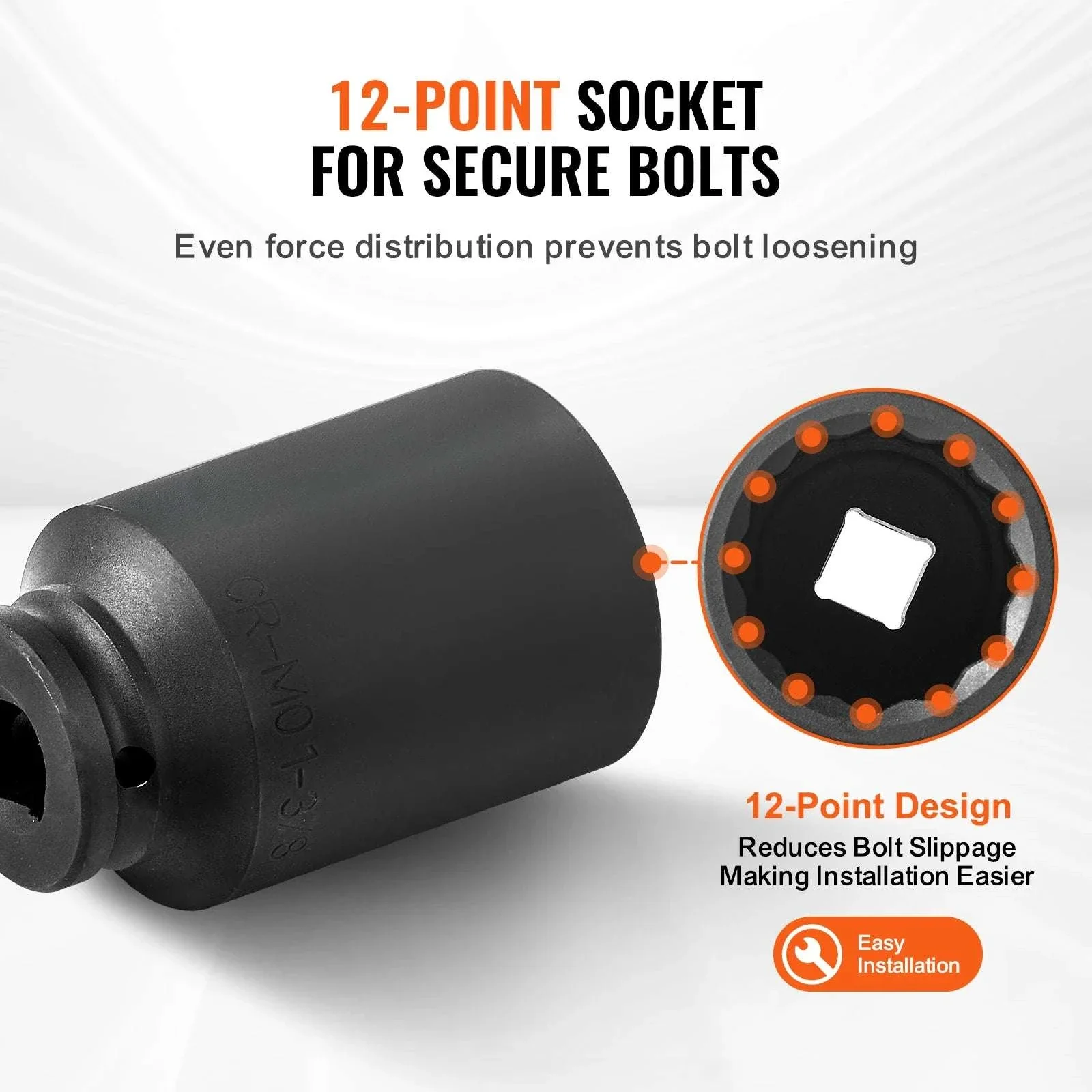 1/2" Drive Axle Nut Impact Socket Set 8-Piece Metric 12-Point - Image 4