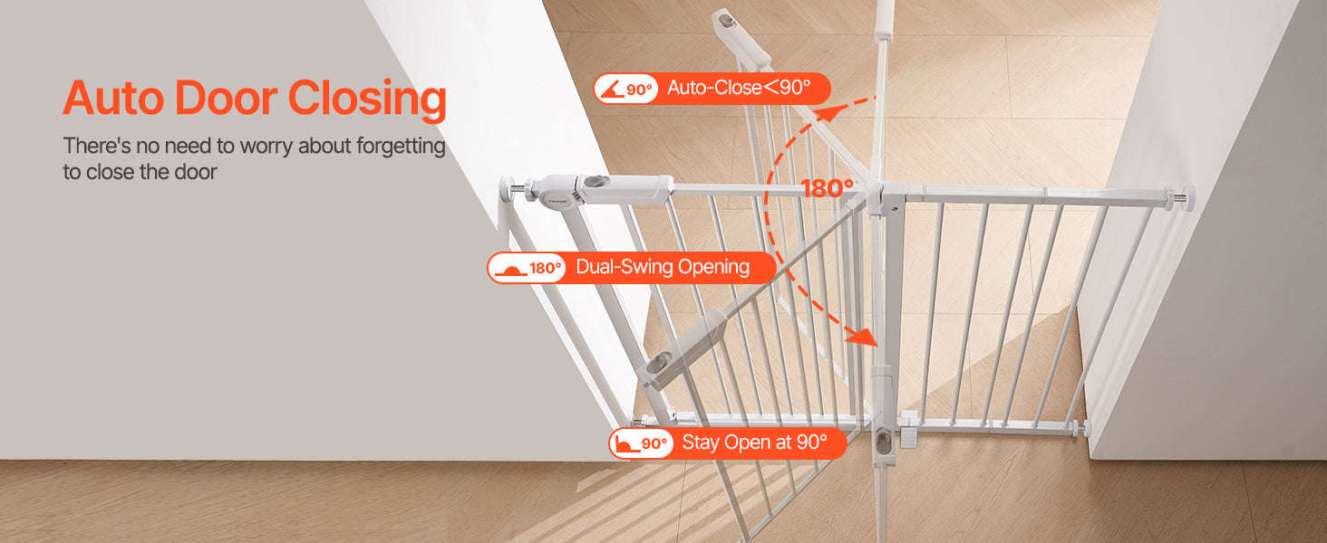 Pressure Mount Baby Gate 28–36 Inches Tall, No-Drill Safety - Image 11