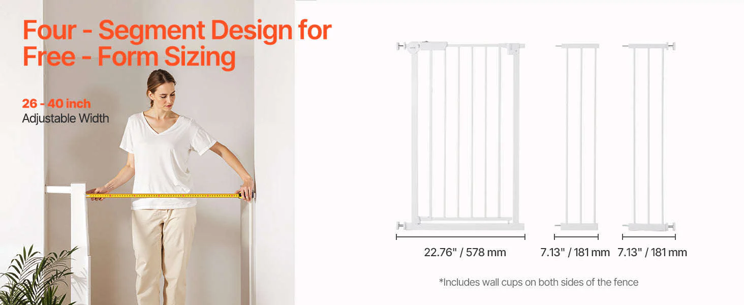 Pressure Mount Baby Gate 28–36 Inches Tall, No-Drill Safety - Image 12