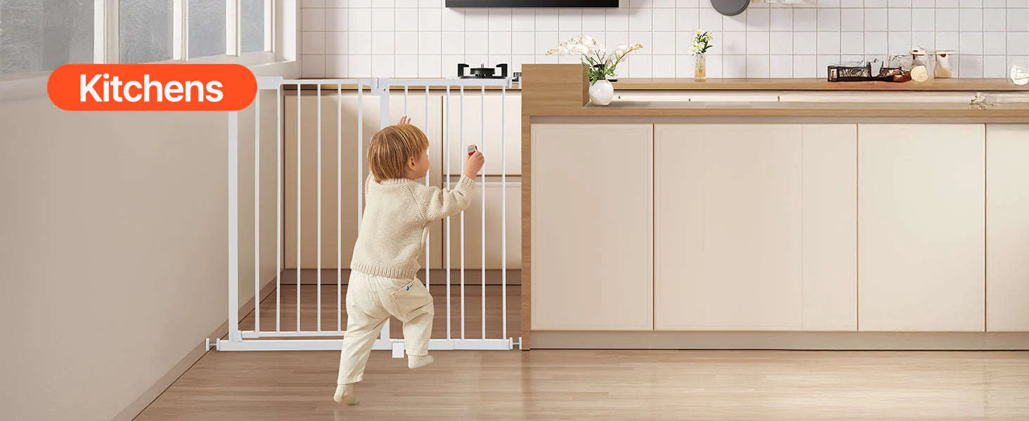 Pressure Mount Baby Gate 28–36 Inches Tall, No-Drill Safety - Image 18