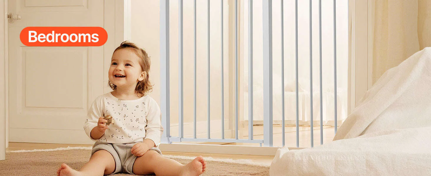 Pressure Mount Baby Gate 28–36 Inches Tall, No-Drill Safety - Image 20