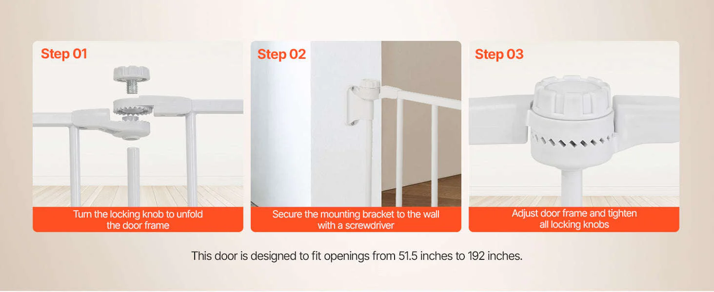 Pressure Mount Baby Gate 28–36 Inches Tall, No-Drill Safety - Image 22